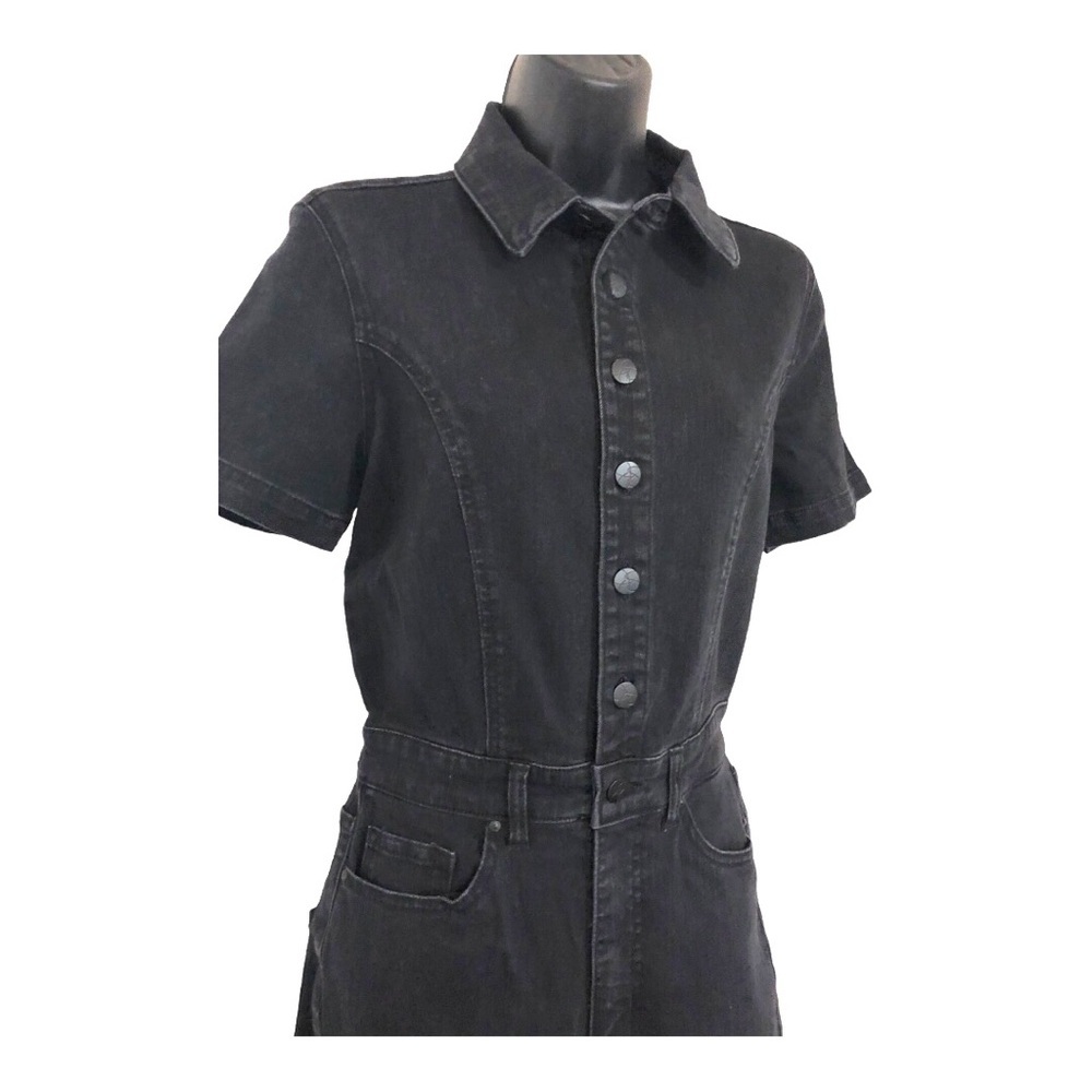 Jessica Simpson black gravel cammie flare leg stretch denim jeans Jumpsuit sz 13 - Picture 14 of 17